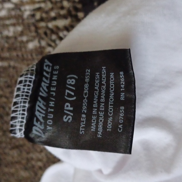 4/$40 White Death Valley Tee - Size Small (7/8, Youth) - Picture 7 of 8